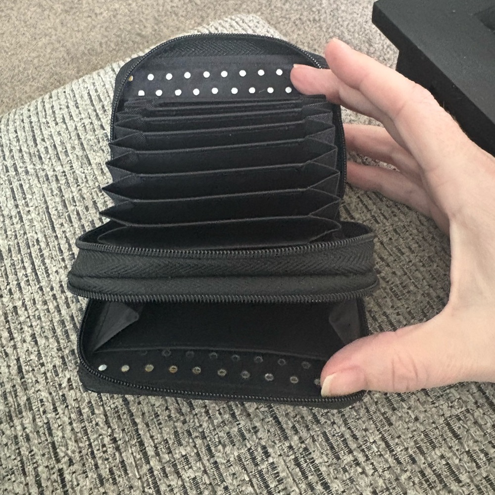 Buxton Solid Colored Black Pebbled Multi Card Wiz… - image 7